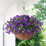 Artificial Petunia Hanging Flower Arrangement Red White Blue Flowers Outdoor - Multi-color - Size 13