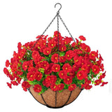 Artificial Petunia Hanging Flower Arrangement Red White Blue Flowers Outdoor - Multi-color - Size 14 In Australia - Darrahopens