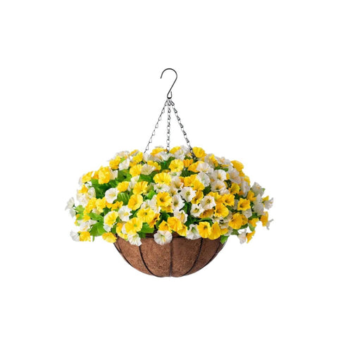 Artificial Petunia Hanging Flower Arrangement Red White Blue Flowers Outdoor - Multi-color - Size 6 In Australia - Darrahopens