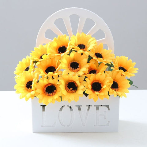 Artificial Sunflowers Wall Hanging Flowers Simulation Flower Basket Living Room - Multi-color - Size 10 In Australia - Darrahopens