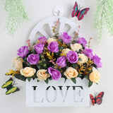 Artificial Sunflowers Wall Hanging Flowers Simulation Flower Basket Living Room - Multi-color - Size 12