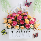 Artificial Sunflowers Wall Hanging Flowers Simulation Flower Basket Living Room - Multi-color - Size 13