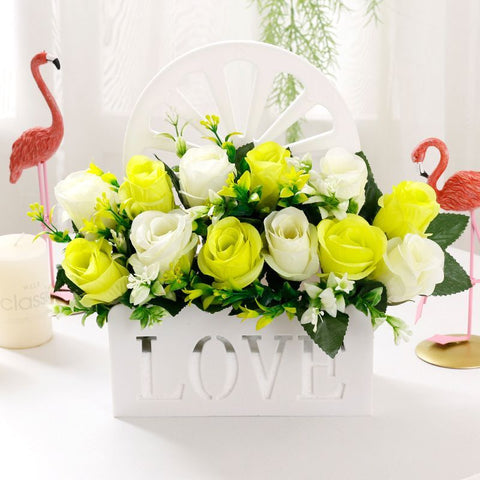 Artificial Sunflowers Wall Hanging Flowers Simulation Flower Basket Living Room - Multi-color - Size 14