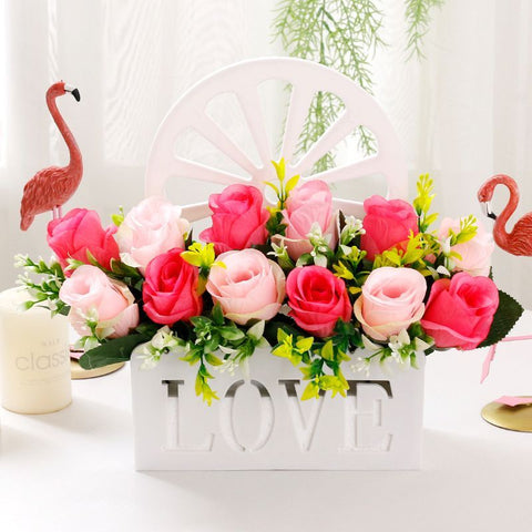 Artificial Sunflowers Wall Hanging Flowers Simulation Flower Basket Living Room - Multi-color - Size 15