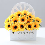 Artificial Sunflowers Wall Hanging Flowers Simulation Flower Basket Living Room - Multi-color - Size 15