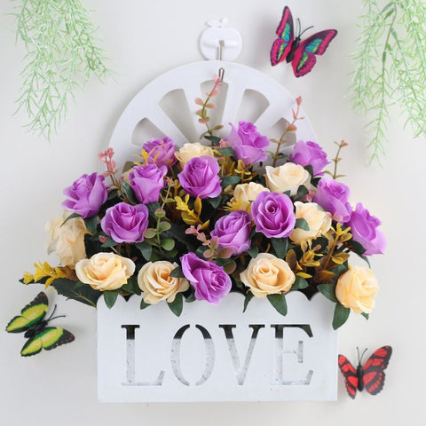 Artificial Sunflowers Wall Hanging Flowers Simulation Flower Basket Living Room - Multi-color - Size 16 In Australia - Darrahopens