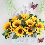 Artificial Sunflowers Wall Hanging Flowers Simulation Flower Basket Living Room - Multi-color - Size 18