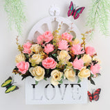 Artificial Sunflowers Wall Hanging Flowers Simulation Flower Basket Living Room - Multi-color - Size 22