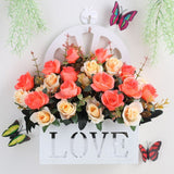 Artificial Sunflowers Wall Hanging Flowers Simulation Flower Basket Living Room - Multi-color - Size 9