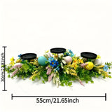 Artificial Flower Centerpiece Candle Holder Lavender Decor Eucalyptus - Green - Size 55-30