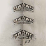 Gray Shower Caddy 3-Tier Corner Caddy Shower Hooks Bathroom Storage Rust-Resistant