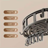 Gray Shower Caddy 3-Tier Corner Caddy Shower Hooks Bathroom Storage Rust-Resistant