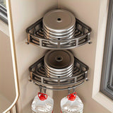 Gray Shower Caddy 3-Tier Corner Caddy Shower Hooks Bathroom Storage Rust-Resistant