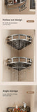 Gray Shower Caddy Corner Caddy 2-Tier Hooks Rod Bathroom Storage Shower Organizer