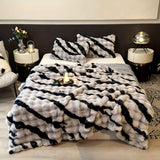 Class A Rabbit Fur Blanket Thickened Blanket Warm Blanket Home Decor Blanket - Gray - Size S  150-200cm