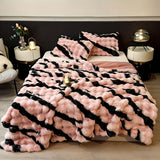 Class A Rabbit Fur Blanket Thickened Blanket Warm Blanket Home Decor Blanket - Pink - Size M  200-230cm