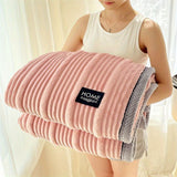 A-Class Rabbit Fur Blanket Soft Blanket Home Decor Blanket Comfortable Blanket - Beige - Size M  180-200cm