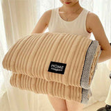 A-Class Rabbit Fur Blanket Soft Blanket Home Decor Blanket Comfortable Blanket - Pink - Size L  200-230cm