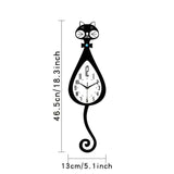 Black Cat-Shaped Clock Home Decor Clock Unique Wall Clock High-Quality Clock Cat