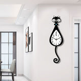Black Cat-Shaped Clock Home Decor Clock Unique Wall Clock High-Quality Clock Cat