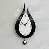 Black Teardrop Wall Clock Modern Clock Silent Wall Clock Home Decor Office Decor