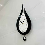 Black Teardrop Wall Clock Modern Clock Silent Wall Clock Home Decor Office Decor