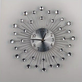 Silver Black Silver Wall Clock Sunburst Wall Clock Home Decor Clock Modern Wall Clock