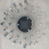 Silver Black Silver Wall Clock Sunburst Wall Clock Home Decor Clock Modern Wall Clock
