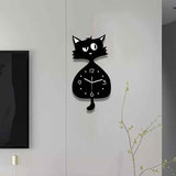 Black Gray Cat Wall Clock Unique Home Decor Silent Wall Clock Cat Decor Australia Modern