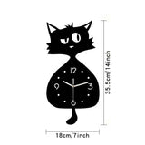Black Gray Cat Wall Clock Unique Home Decor Silent Wall Clock Cat Decor Australia Modern