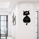 Black Gray Cat Wall Clock Unique Home Decor Silent Wall Clock Cat Decor Australia Modern