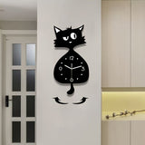 Black Gray Cat Wall Clock Unique Home Decor Silent Wall Clock Cat Decor Australia Modern