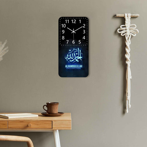 Black Silver Islamic Wall Clock Arabic Calligraphy Clock Decorative Clock Home Decor Islamic