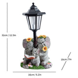Resin Hummingbird Solar Lamp Outdoor Garden Sculpture Couple Hummingbird - Multi-color - Size 34