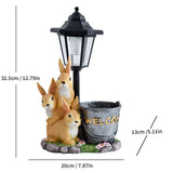 Resin Hummingbird Solar Lamp Outdoor Garden Sculpture Couple Hummingbird - Multi-color - Size 34