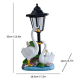 Resin Hummingbird Solar Lamp Outdoor Garden Sculpture Couple Hummingbird - Multi-color - Size 35