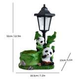 Resin Hummingbird Solar Lamp Outdoor Garden Sculpture Couple Hummingbird - Multi-color - Size 36