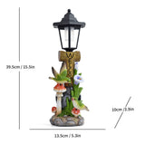 Resin Hummingbird Solar Lamp Outdoor Garden Sculpture Couple Hummingbird - Multi-color - Size 41 In Australia - Darrahopens