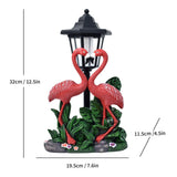 Resin Hummingbird Solar Lamp Outdoor Garden Sculpture Couple Hummingbird - Multi-color - Size 43