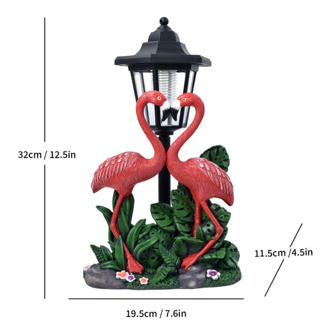 Resin Hummingbird Solar Lamp Outdoor Garden Sculpture Couple Hummingbird - Multi-color - Size 44 In Australia - Darrahopens