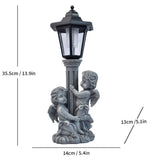Resin Hummingbird Solar Lamp Outdoor Garden Sculpture Couple Hummingbird - Multi-color - Size 44