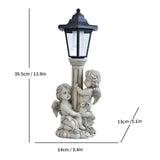 Resin Hummingbird Solar Lamp Outdoor Garden Sculpture Couple Hummingbird - Multi-color - Size 46