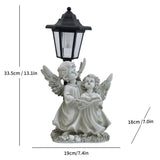 Resin Hummingbird Solar Lamp Outdoor Garden Sculpture Couple Hummingbird - Multi-color - Size 13