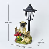 Resin Hummingbird Solar Lamp Outdoor Garden Sculpture Couple Hummingbird - Multi-color - Size 14