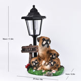 Resin Hummingbird Solar Lamp Outdoor Garden Sculpture Couple Hummingbird - Multi-color - Size 14