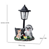 Resin Hummingbird Solar Lamp Outdoor Garden Sculpture Couple Hummingbird - Multi-color - Size 15