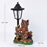 Resin Hummingbird Solar Lamp Outdoor Garden Sculpture Couple Hummingbird - Multi-color - Size 16