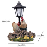 Resin Hummingbird Solar Lamp Outdoor Garden Sculpture Couple Hummingbird - Multi-color - Size 19