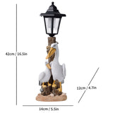 Resin Hummingbird Solar Lamp Outdoor Garden Sculpture Couple Hummingbird - Multi-color - Size 22