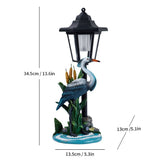 Resin Hummingbird Solar Lamp Outdoor Garden Sculpture Couple Hummingbird - Multi-color - Size 24